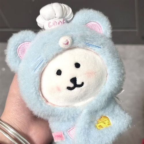 自嘲熊13cm鼠鼠娃衣斗篷可爱毛绒1E0cm棉花娃娃头套配饰娃衣服装