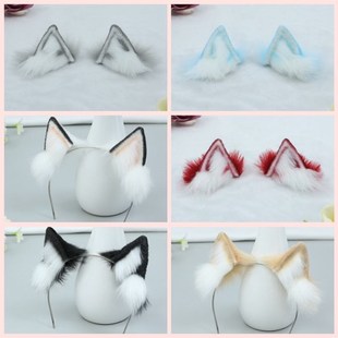 棉花娃娃衣服20cm厘米耳朵娃用毛绒猫耳兽耳可爱发箍Y头饰发饰配