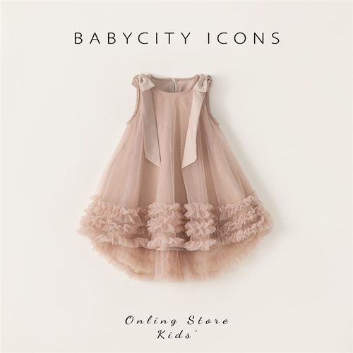 女童连衣裙夏季宝宝公主t裙网纱背心裙小女孩洋气裙子周岁生日礼