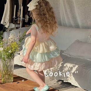 女童连衣裙夏季 蓬蓬裙儿童蛋糕裙宝宝公主裙洋气层层裙 2k025新款
