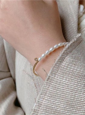 韩版淡水珍珠仙女拼接手链闺蜜手链首饰礼物精美仙气可调节手镯