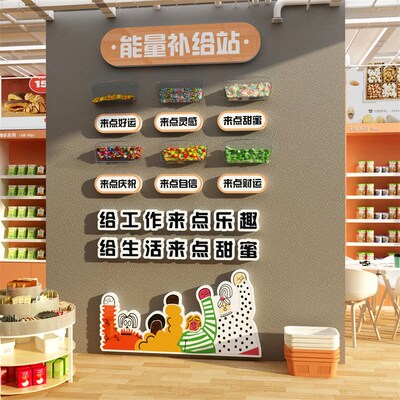 能量补给站糖果文化办公室饰企业公司茶水间背景布置心情