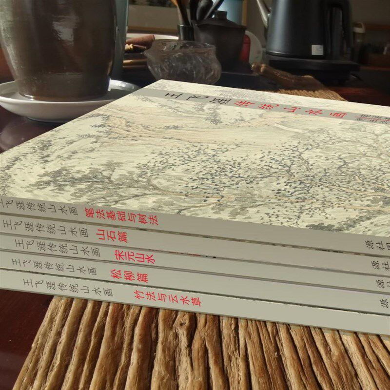 零基础国画山水教材+临摹学习资料装王飞涯教学手稿