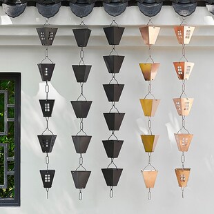 别墅庭院黑色葫芦雨链雨水链屋檐滴水排水链天沟引水链落水链