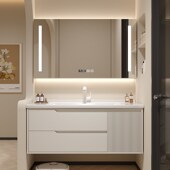 橡木烤漆浴室柜陶瓷一体洗手盆洗漱台洗手台浴柜洗手池