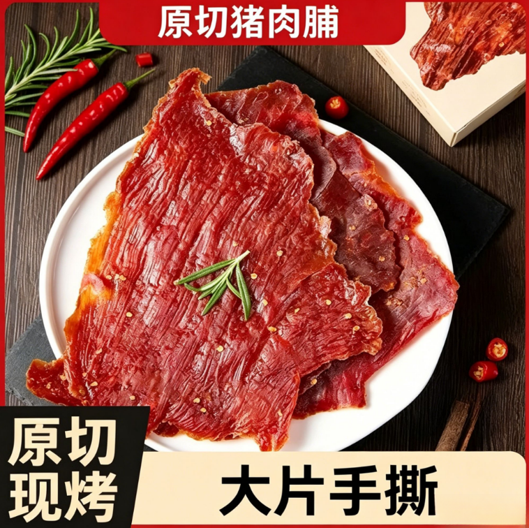 原切猪肉脯大块纯肉手撕香辣炭烧