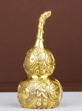 葫芦摆件纯铜空心不开口闭盖迷你小葫芦客厅卧室门对门工艺品装饰