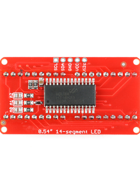 0.54寸 4位米字数码管显示模块 I2C控制VK16K33 红/翠绿/橙色