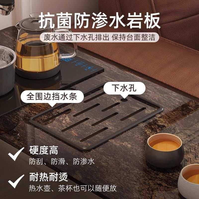 意式轻奢边几沙发边柜茶水柜实木2025新款客厅移动隔断岩板置物台