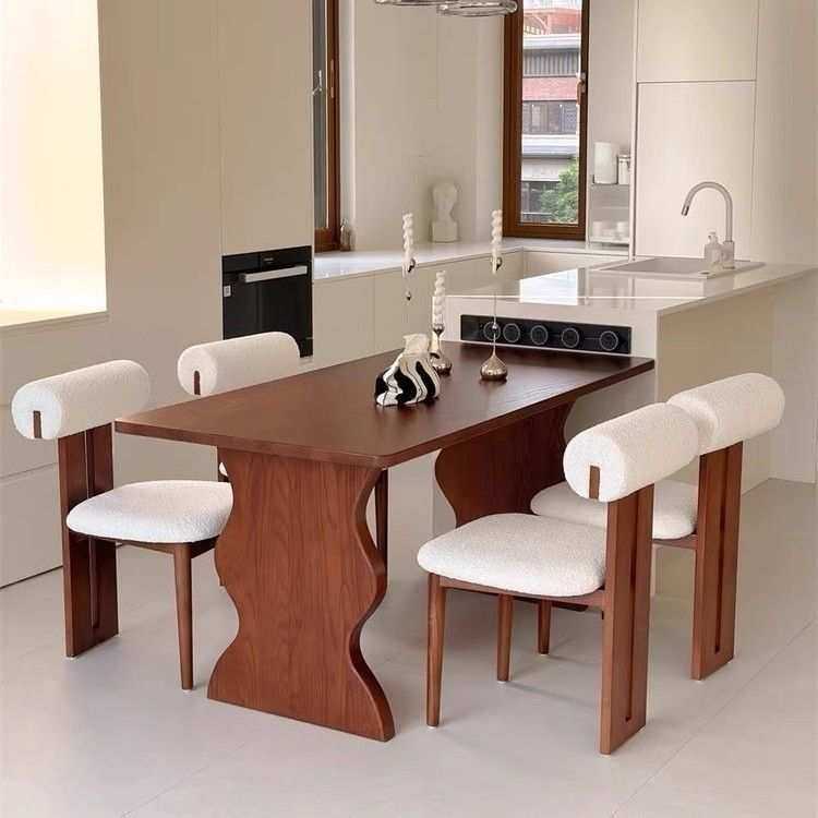 中古风小户型餐桌法式复古实木餐桌椅组合家用奶油风长方形饭桌,电子元器件市场,其它元器件,淘宝优惠券,粉丝福利购,淘宝优惠卷