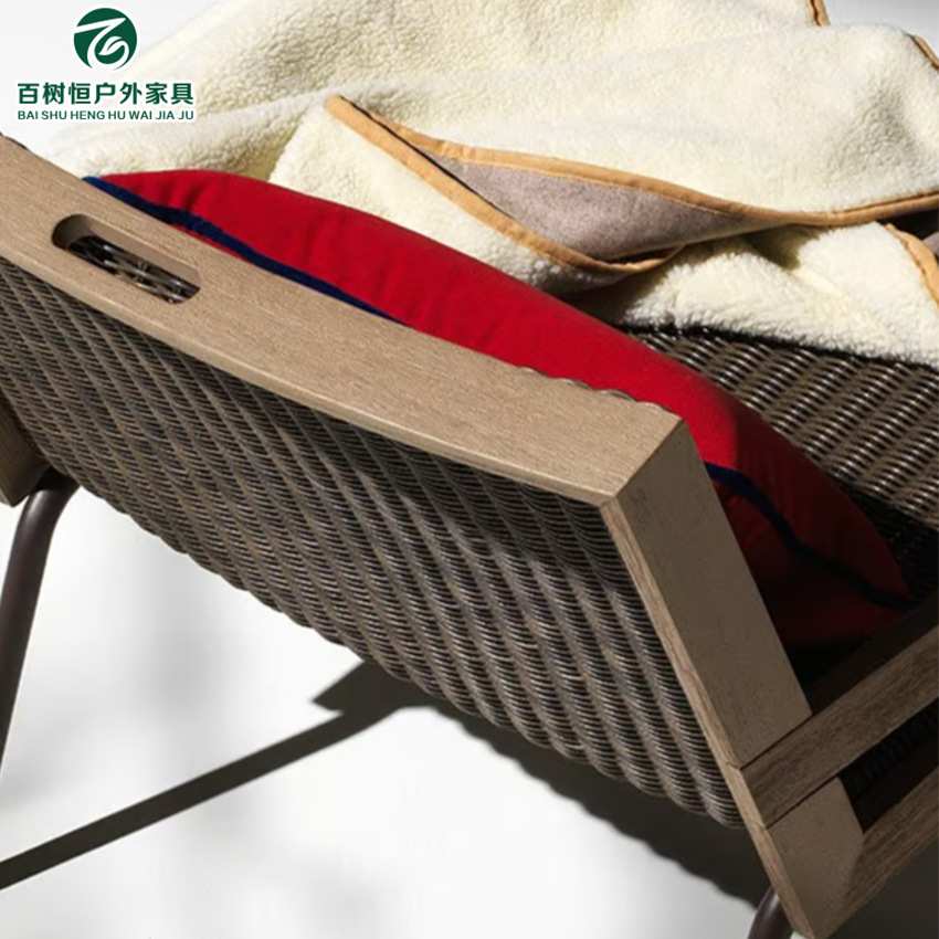 户外柚木沙发室外桌椅商业园区小区别墅庭院铝合金编藤沙发椅茶几