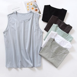 宽肩背S心外穿马甲打底衫 休闲坎肩家居上衣纯棉汗衫 t恤男夏季 无袖