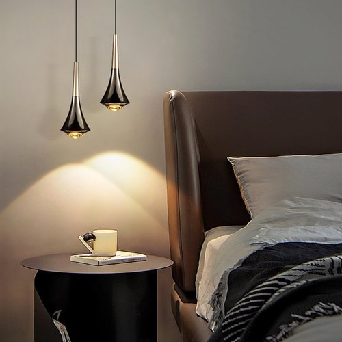 床头吊灯主卧双头现代简约升降吧台卧室创意电视沙发背景墙小吊灯