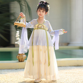 国风女孩古风连衣裙春秋 儿童唐装 女童汉服古装 超仙襦裙秋2024新款