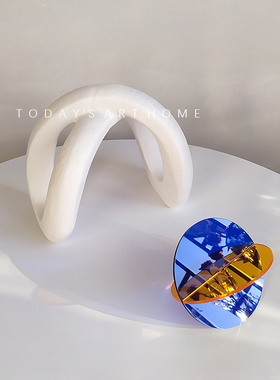 不规则陶瓷艺术摆件现代北欧书房桌面装饰品抽象简约个性家居设计