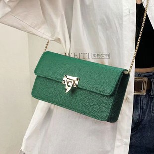 休闲简约单肩包 新款 真皮小方包街头潮流时尚 斜挎女包2025夏季