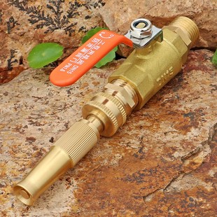 全铜四分六分外丝可调浇花洗车水枪家用淋浴软管喷水灌溉洒水喷头