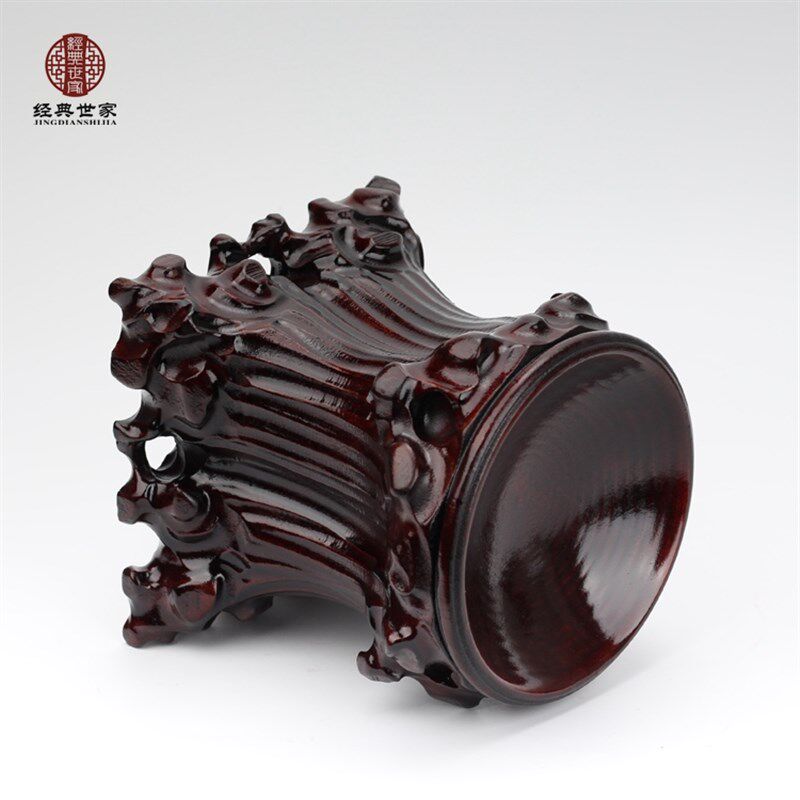 实木雕根雕水晶球底p座实木摆件球形底座葫芦底座蛋雕底座