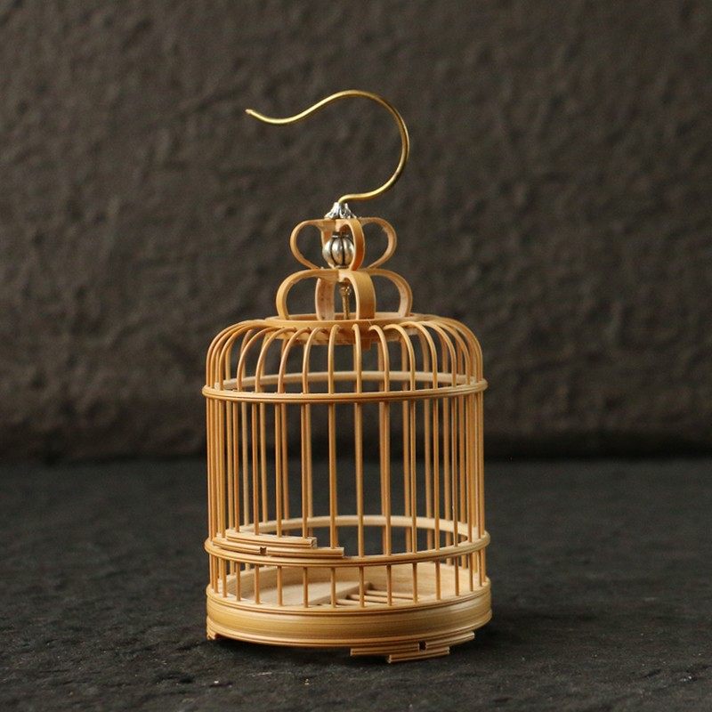 精品纯手工制作天然老玉竹丝小虫笼竹制蝈蝈笼虫具竹叫笼子鸣虫具