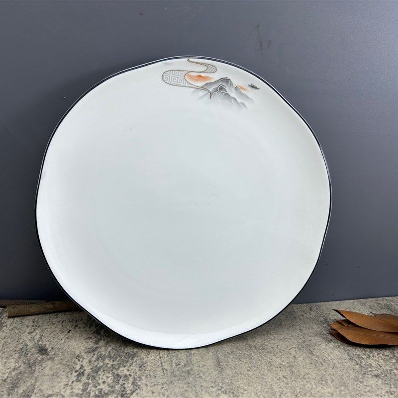 牛排盘子陶瓷边圆形西餐盘子家用菜盘碟子浅盘平盘菜碟西式餐具,厨房/烹饪用具,配菜/备菜盘,淘宝优惠券,粉丝福利购,淘宝优惠卷