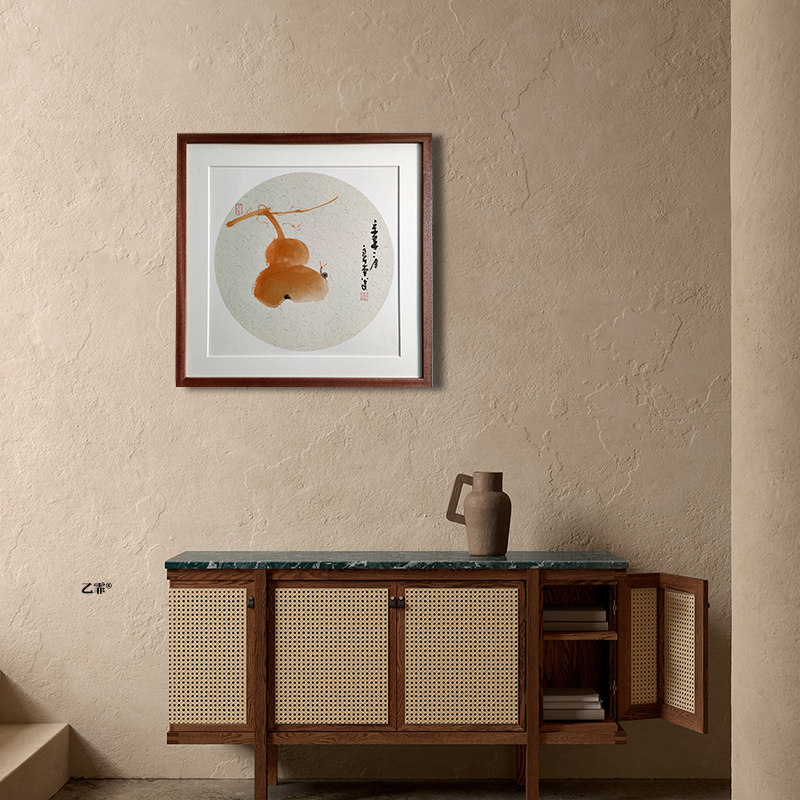 桔子格调大福禄葫芦手绘真迹实木挂画客厅书房玄关卧室装饰画,家居饰品,国画,淘宝优惠券,粉丝福利购,淘宝优惠卷