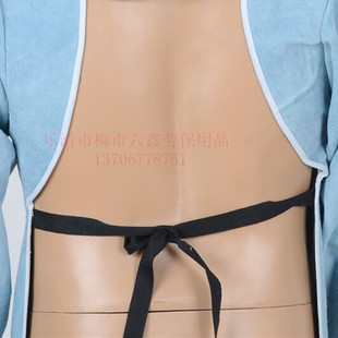 HY27 套围裙劳保工作服耐高温耐磨防火 A级h牛皮反穿衣 电焊服带袖
