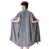 洗澡游泳青年学生浴袍 浴衣睡袍大男士 浴巾男款 裹巾穿式