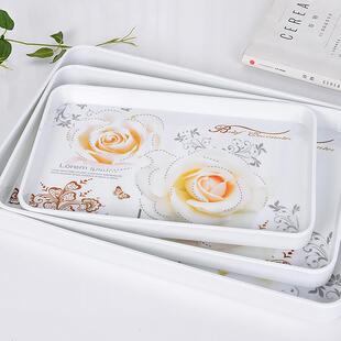 欧式茶盘盘长方形水杯茶杯盘客厅放杯子的盘盘