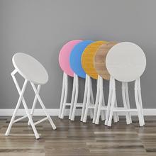 便携式实木可折叠带靠背省空间家用吃饭椅子餐椅简高圆