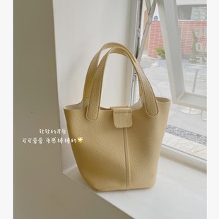 个性 时尚 菜篮子手提M柔软质感单肩斜挎水桶 韩版 夏天小包2022新款