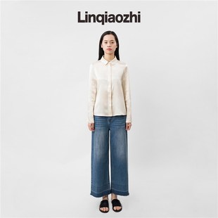 林乔芝小众设计2023年新款春装时尚个性真N丝质感醋酸衬衫洋气上