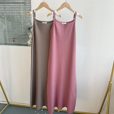 微瑕地球音乐针织吊带连衣裙夏季法式显瘦气质O无袖打底包臀裙H12