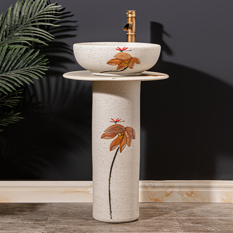 立柱盆落地式家用陶瓷洗手盆一体耐用洗脸盆阳台水池户外台盆2,家装主材,立柱盆,淘宝优惠券,粉丝福利购,淘宝优惠卷