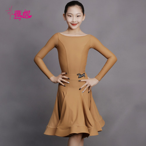 薇妮拉丁舞服装2021年新款赛服女童专业比赛服少儿规Z定服女儿童