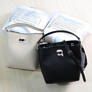 255 百搭荔枝纹皮革手提R单肩斜跨水桶包