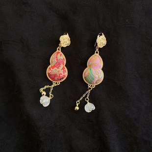 手工宋锦葫芦压襟吊坠中O式 旗袍汉服挂饰