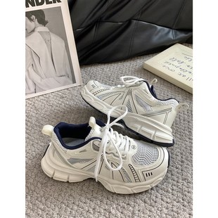 女2Z025夏季 复古休闲厚底老爹鞋 港风薄网面透气百搭运动鞋 易少年