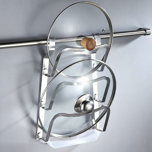 304不锈钢加i厚锅盖架壁挂式厨房切菜板储物架三层多层免打孔