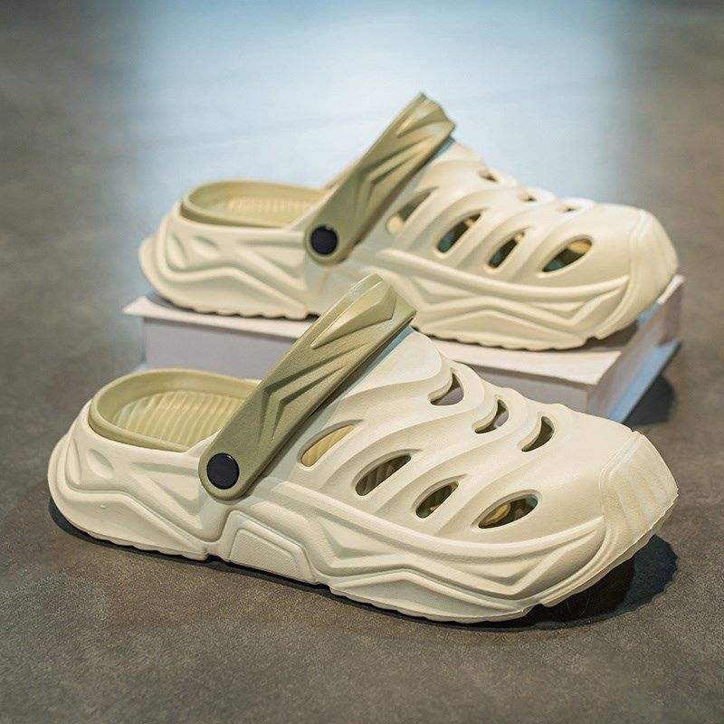 洞洞鞋男夏季防滑耐磨休闲运动凉鞋男生外穿大码沙滩软底包头拖鞋,流行男鞋,包头拖,淘宝优惠券,粉丝福利购,淘宝优惠卷