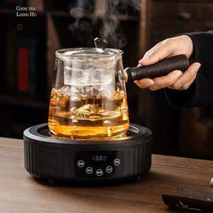 玻璃茶壶侧把壶茶具家用耐高温木把过滤煮茶器可煮花茶沏茶壶单壶