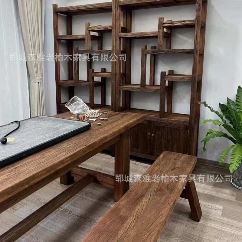 老榆木材料大板桌面榆木板风化家装建材装潢材料原木装饰木板