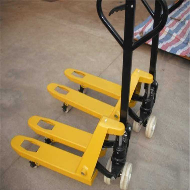 载重5吨狭窄型手动托盘铲车 手推液压地拉车 油压升降地牛拖车