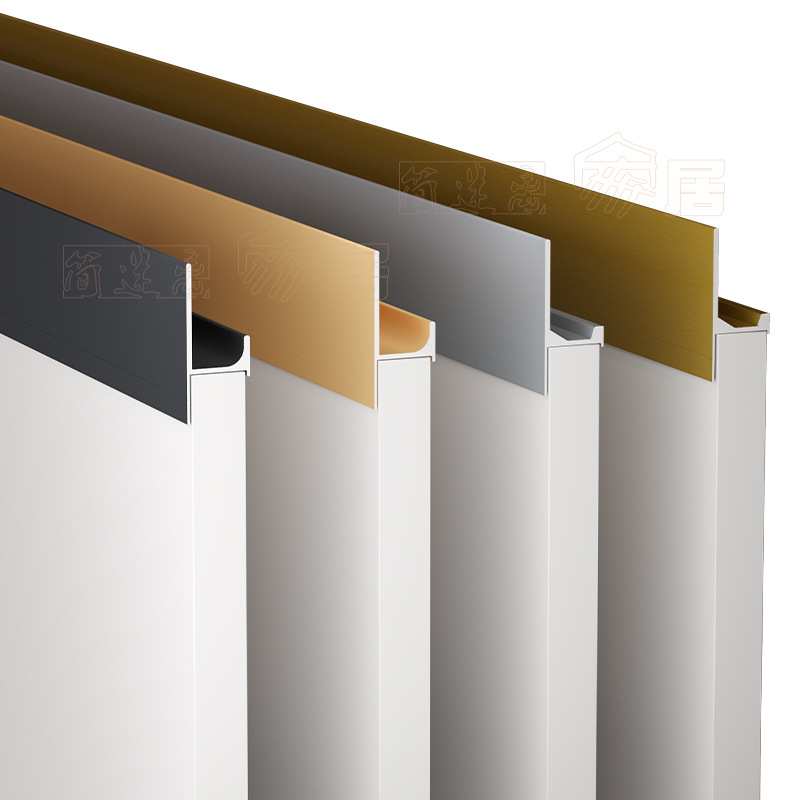 免开槽橱柜L型拉手黑色G形免打孔隐形柜门现代简约铝合金抽屉拉手