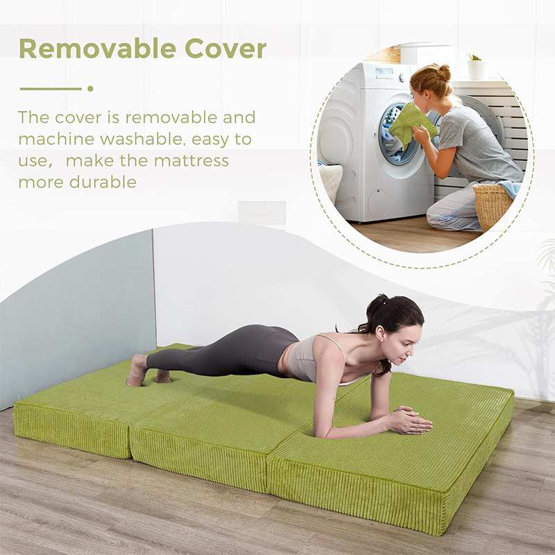 三折叠床垫高密度海绵泡沫床垫午休6英寸露营床垫可折叠软床垫子