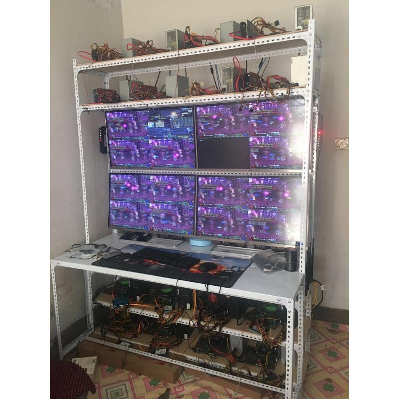 家用置物架工作室裸机机箱电脑主板架家用角钢货架搬砖主机架