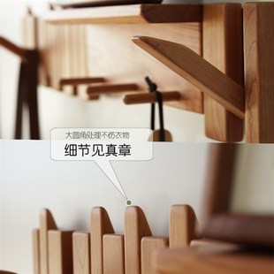 饰 收纳置物挂衣钩黑胡桃挂衣架进门壁挂玄关排钩衣帽架收纳装
