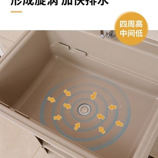 塑料洗衣池带搓板多功能阳台落地式 25款 单孔家用洗脸盆洗衣池冷热
