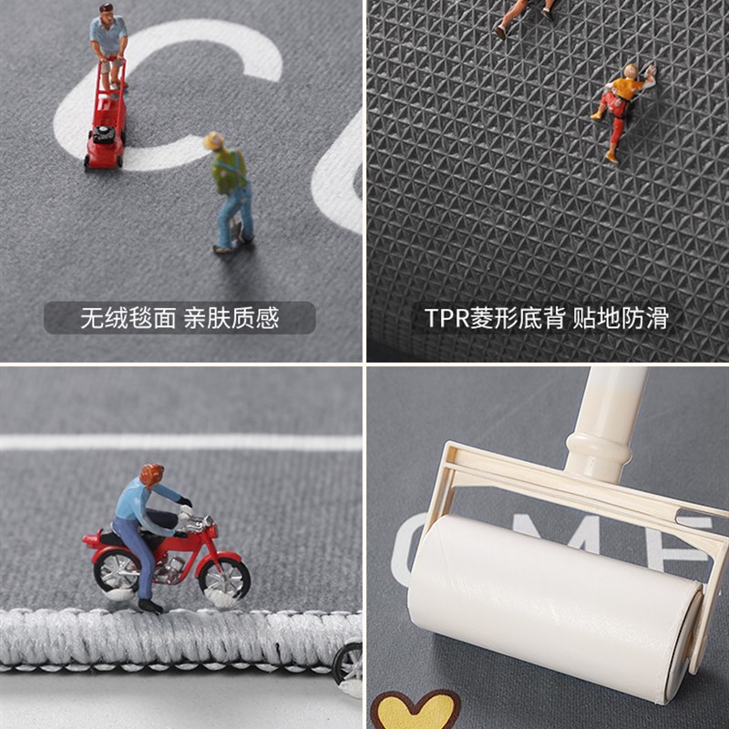 入户门地垫进门门口高级脚垫玄关耐脏除尘门垫门外卡通进户门地毯