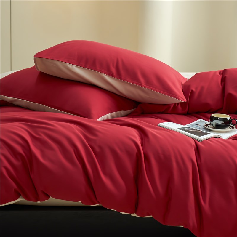 简约风纯色磨毛全棉四件套秋冬100支长绒棉亲肤保暖婚庆床上用品