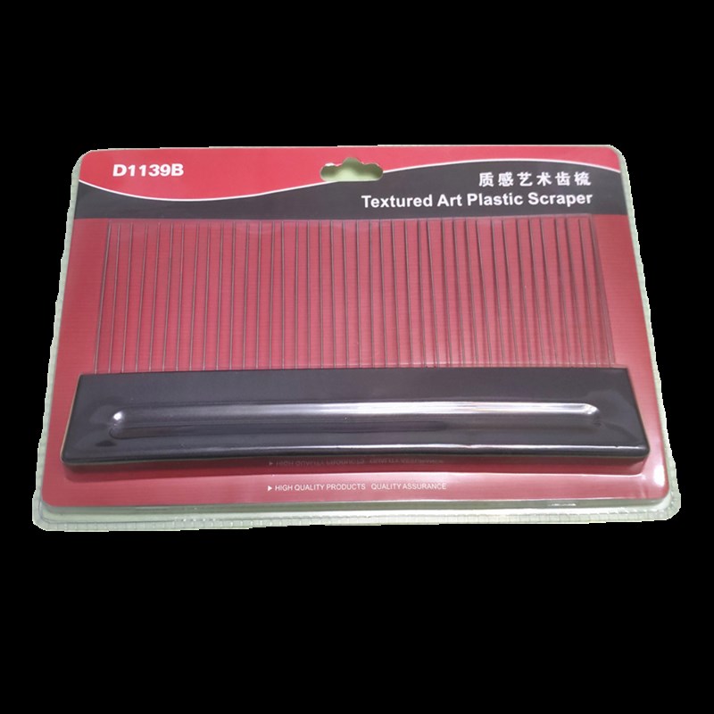 艺术漆钢排刷麻布纹钢丝刷带手柄不锈钢齿刷肌理漆布艺竖纹工具刷